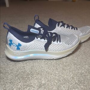 Under Armour White, SIlver and Blue Velociti SE Shoes